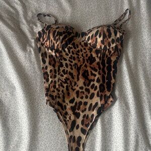Leopard Print One Piece Swimsuit